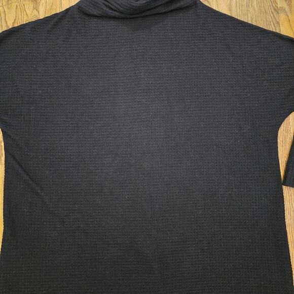 We the Free People Kitty Sz L Thermal Mock Cowl Neck Tunic Pullover Black - Picture 4 of 12